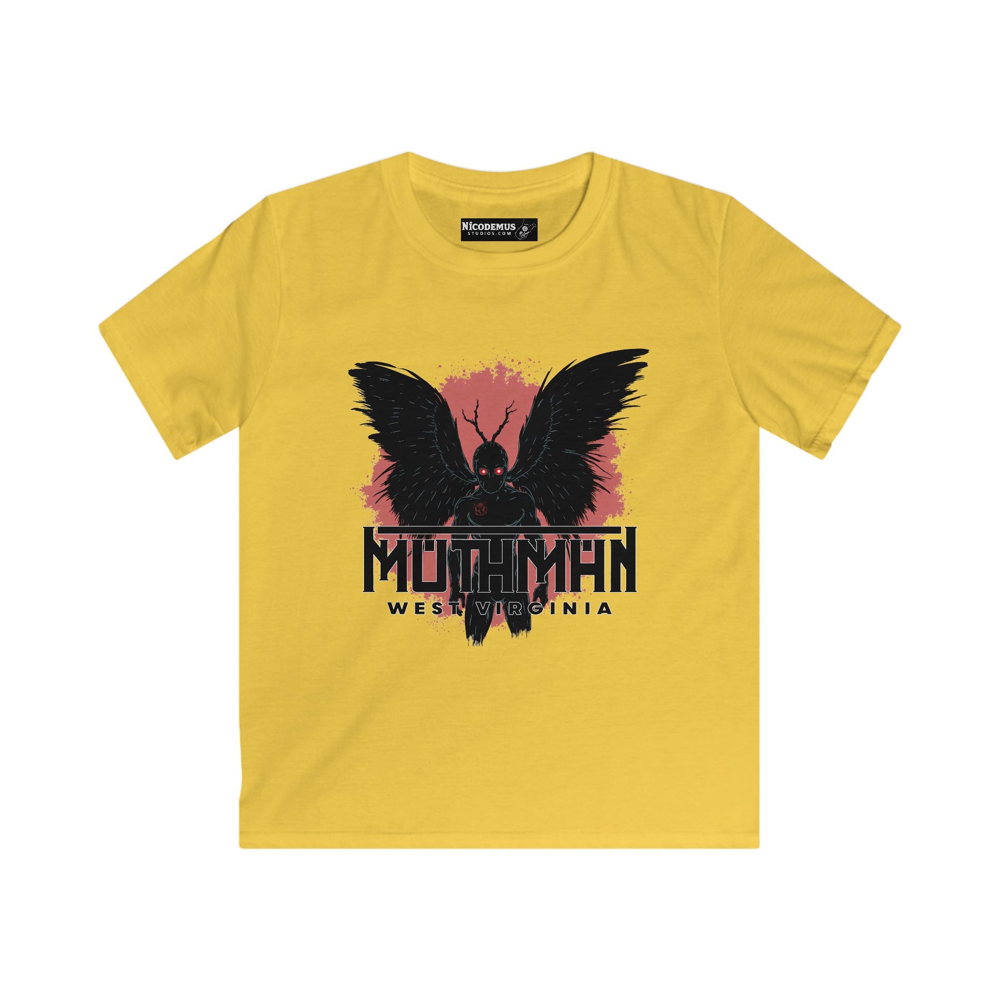 Kids Soft Style Short Sleeve Shirt | Mothman West Virginia-XS-Daisy-Nicodemus Studios
