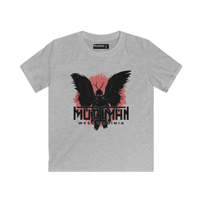 Kids Soft Style Short Sleeve Shirt | Mothman West Virginia-XS-Sport Grey-Nicodemus Studios