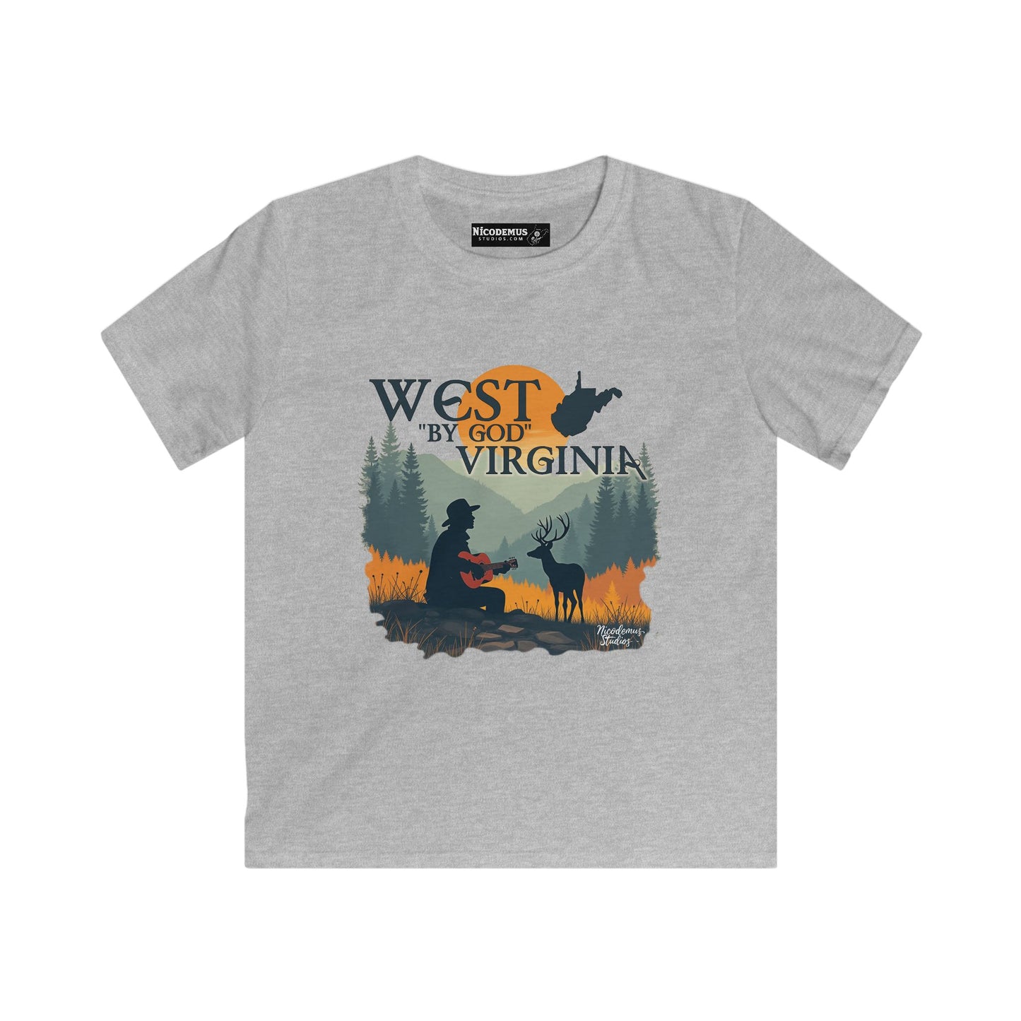 Kids Tee | "West By God Virginia" by Nicodemus Studios-XS-Sport Grey-Nicodemus Studios
