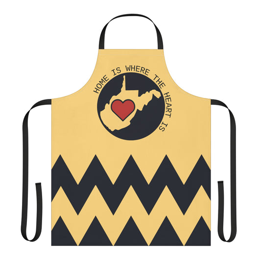 Kitchen Apron | WV Home is Where The Heart Is-One size-Black-Nicodemus Studios