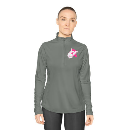Ladies Quarter-Zip Pullover | WV Script Dance Graphic-Grey Concrete-XS-Nicodemus Studios