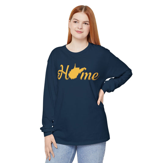 Long Sleeve T-Shirt [100% ring-spun cotton] | Home WV-True Navy-S-Nicodemus Studios