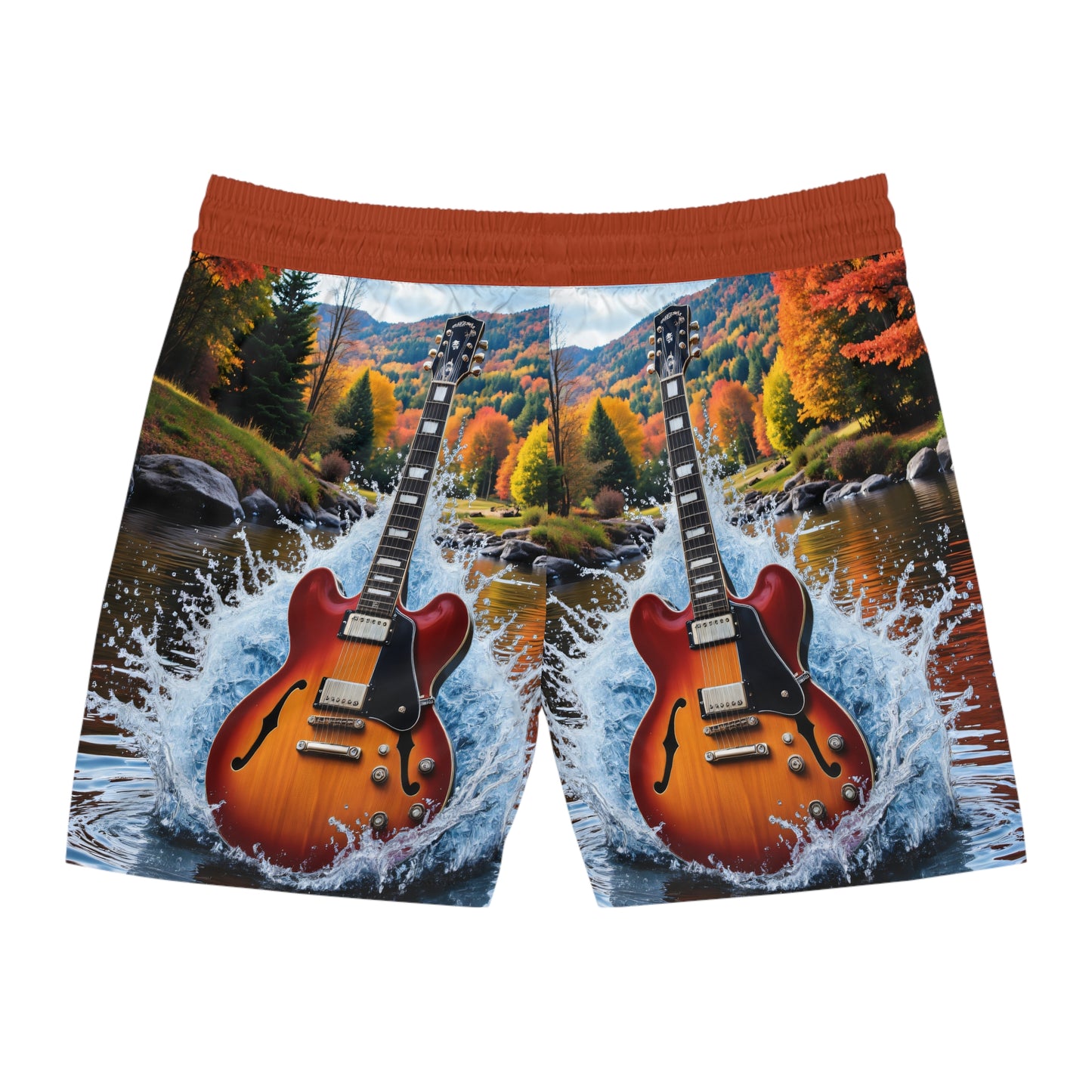 Men's Mid-Length Swim Shorts | Guitar Splash-Nicodemus Studios