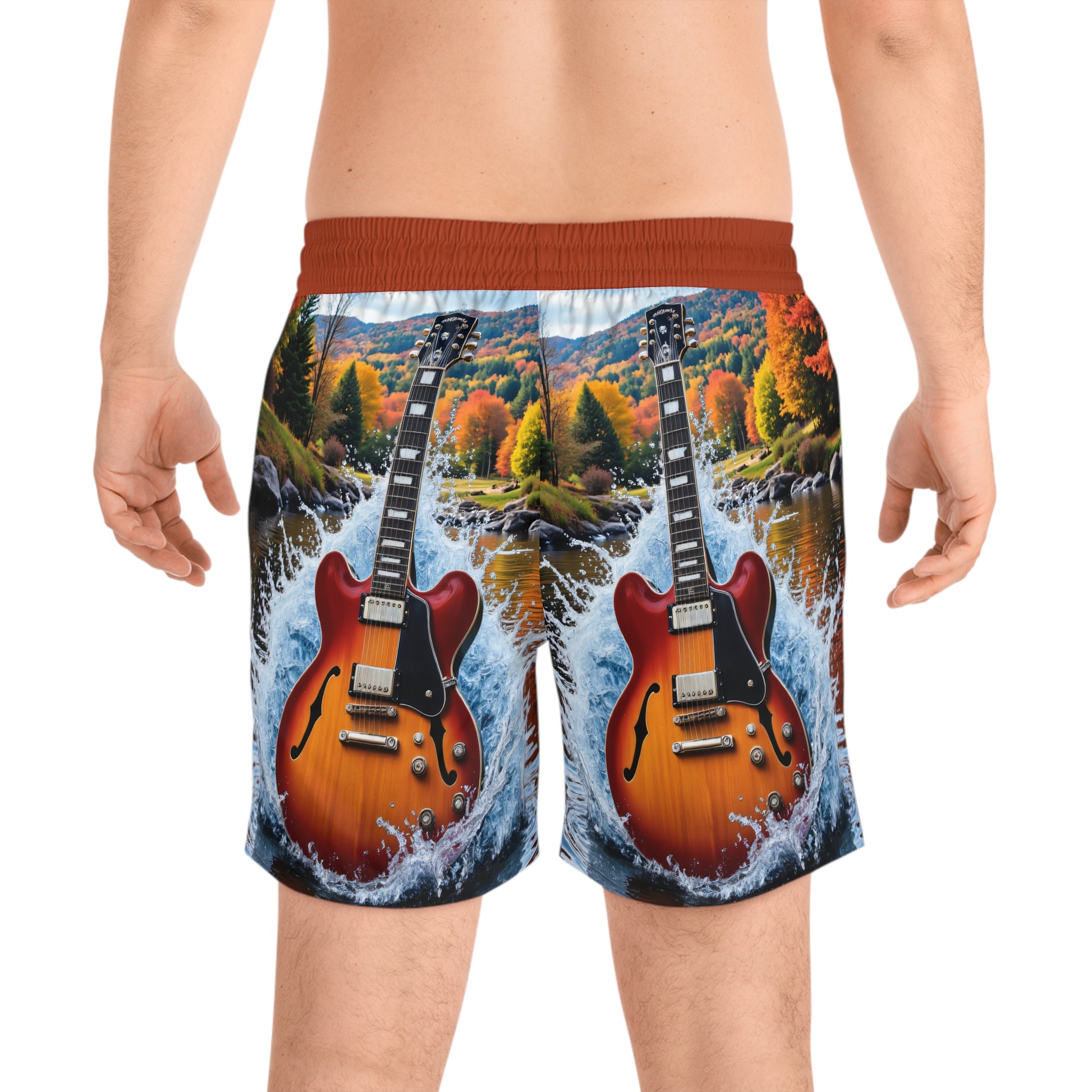 Men's Mid-Length Swim Shorts | Guitar Splash-Nicodemus Studios