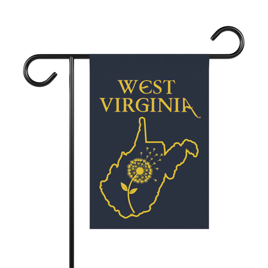 Navy & Yellow West Virginia Dandelion Banner - Floral Design for Outdoor Decor