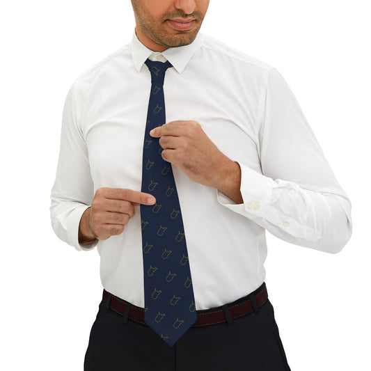Necktie | West Virginia Pattern-Yellow Outline on Blue-One Size-Nicodemus Studios