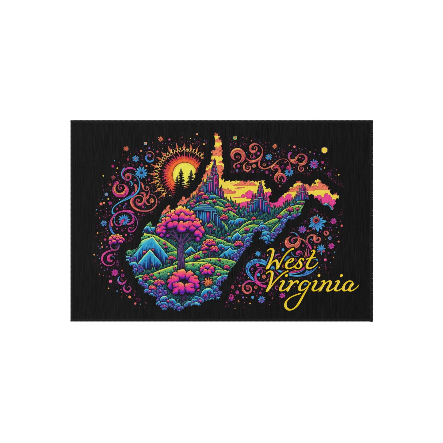 Outdoor Patio Rug | Magical West Virginia-24" × 36"-Nicodemus Studios