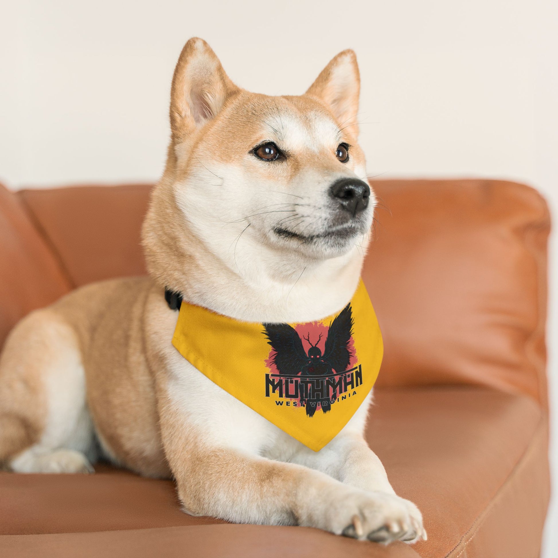 Pet Bandana Collar | Mothman-Yellow-Nicodemus Studios