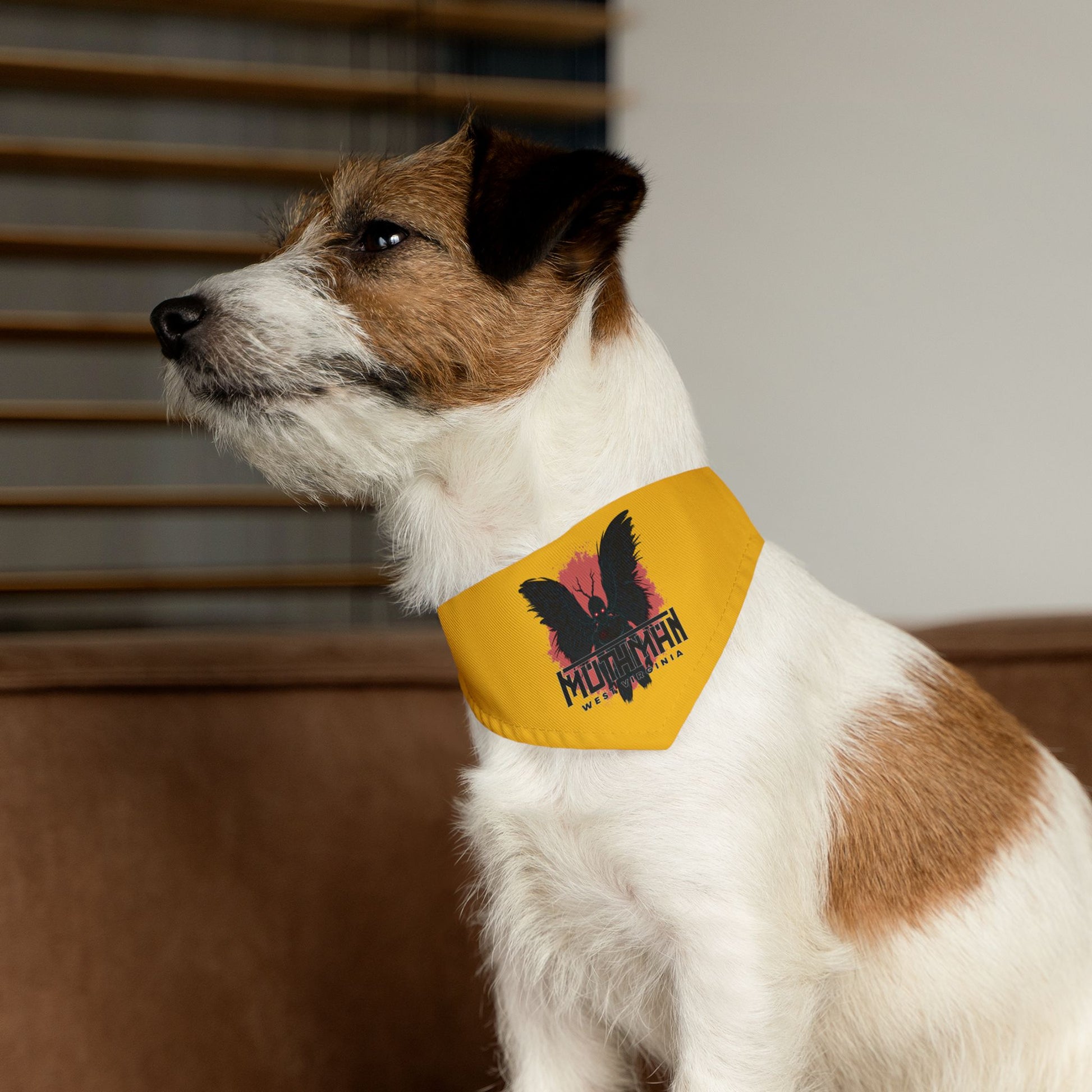 Pet Bandana Collar | Mothman-Yellow-Nicodemus Studios