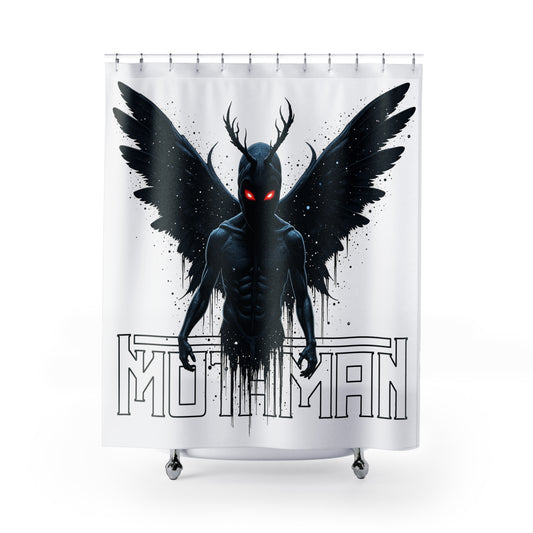 Shower Curtain | Mothman Cryptid-71" × 74"-Nicodemus Studios