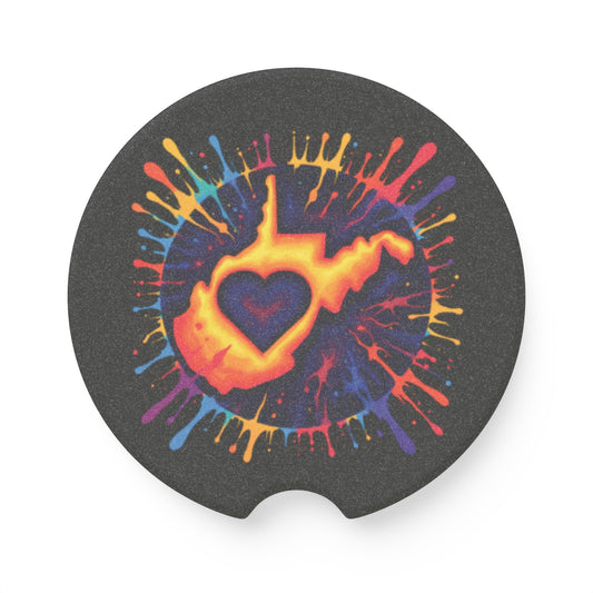 Soapstone Car Coaster | "For The Love of WV Art"-2.6'' × 2.6"-1pc-Nicodemus Studios