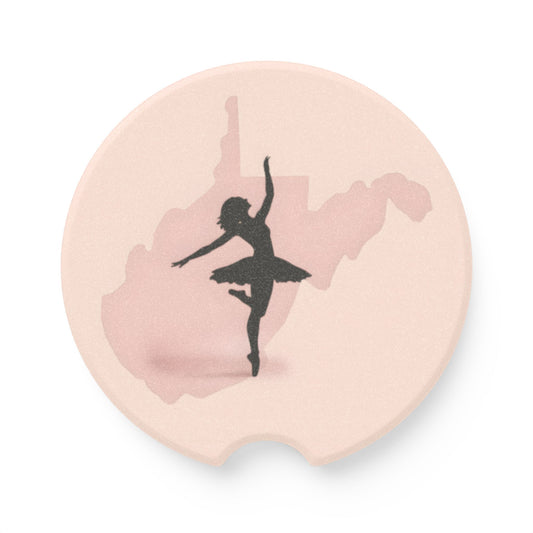Soapstone Car Coaster | Pink WV Ballet Dancer-2.6'' × 2.6"-1pc-Nicodemus Studios