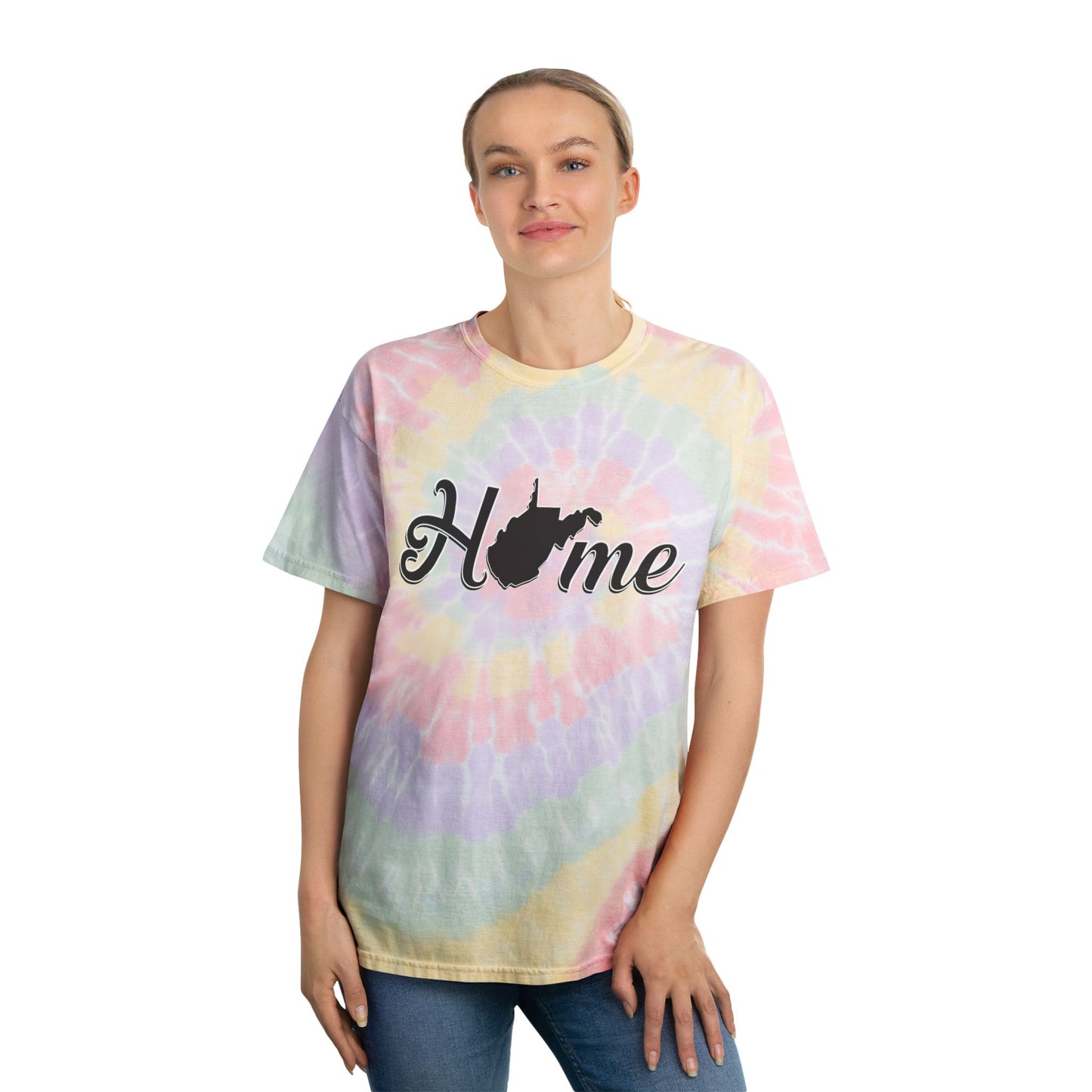 Spiral Tie-Dye Tee | West Virginia Home-S-Hazy Rainbow-Nicodemus Studios