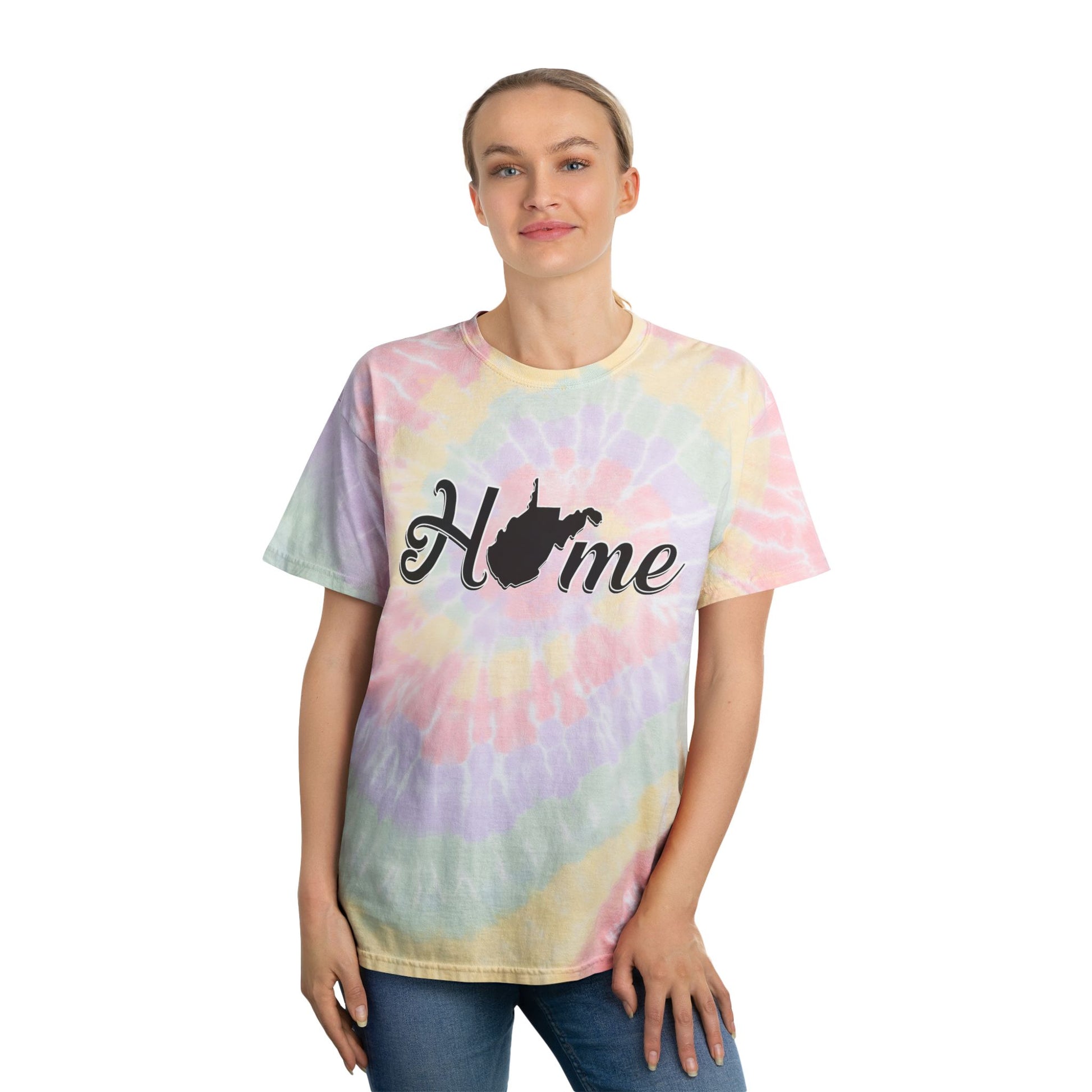 Spiral Tie-Dye Tee | West Virginia Home-S-Hazy Rainbow-Nicodemus Studios