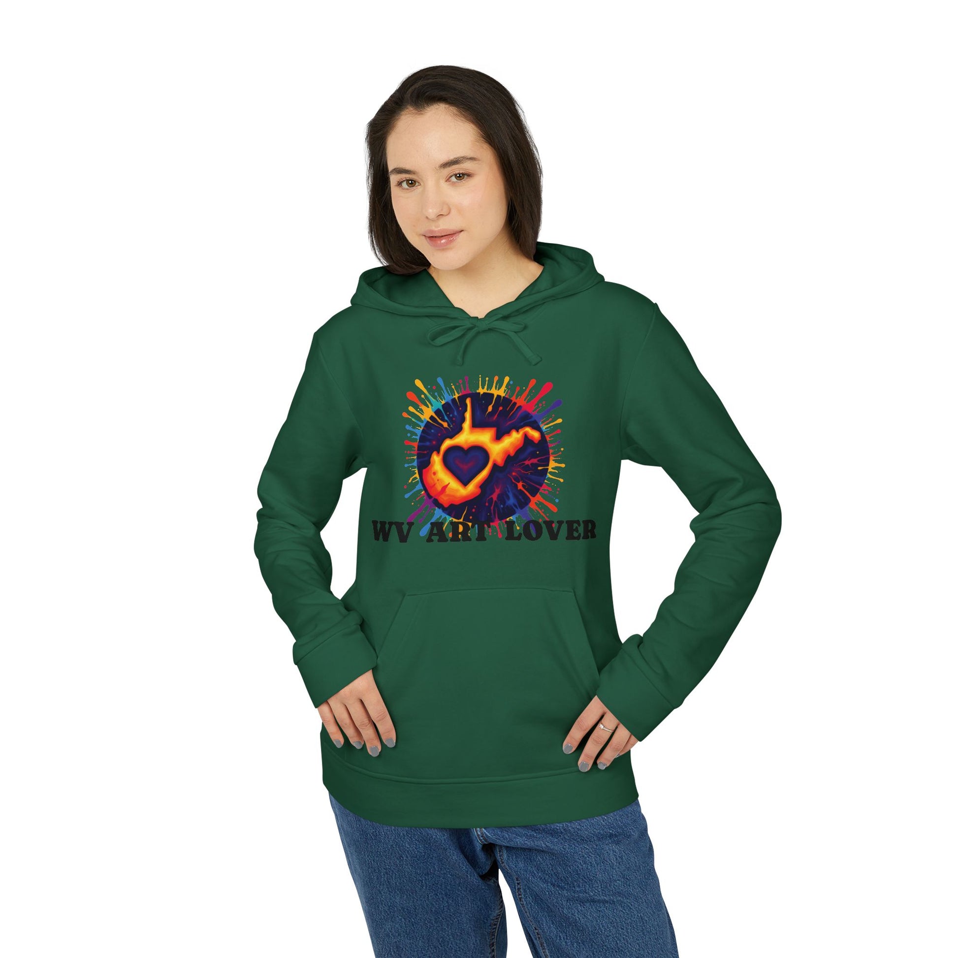 Unisex Addidas Fleece Hoodie | Colorful WV Art Lover-Nicodemus Studios