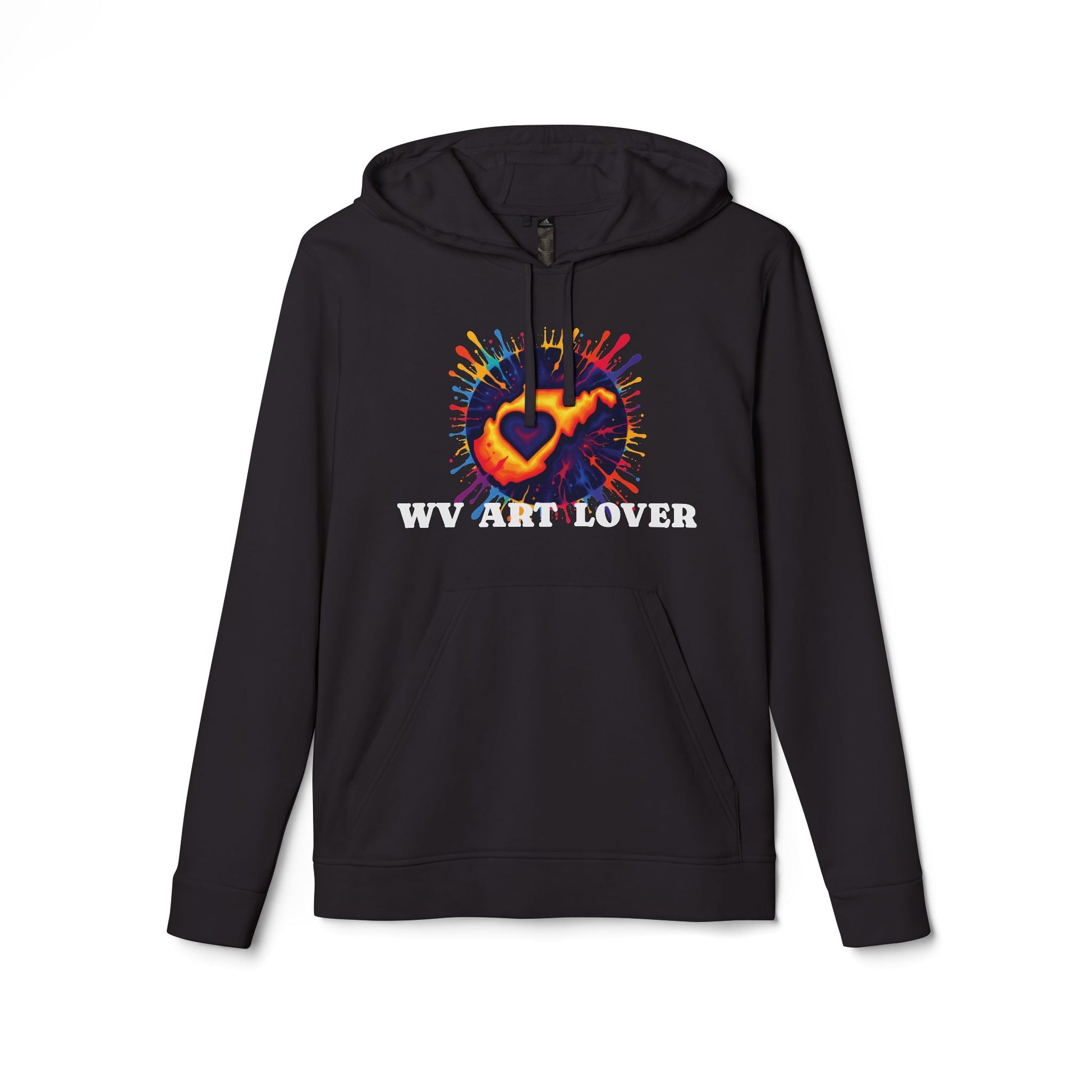 Unisex Addidas Fleece Hoodie | Colorful WV Art Lover-Black-XS-Nicodemus Studios