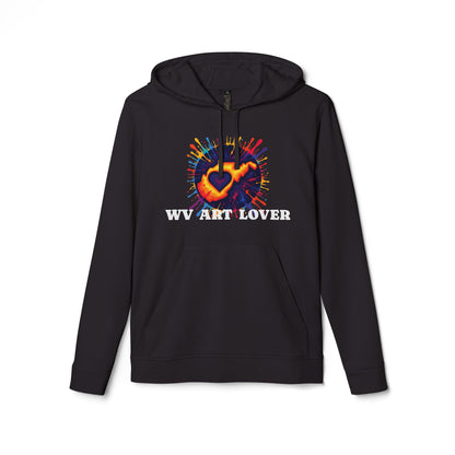 Unisex Addidas Fleece Hoodie | Colorful WV Art Lover-Black-XS-Nicodemus Studios