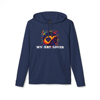 Unisex Addidas Fleece Hoodie | Colorful WV Art Lover-Collegiate Navy-XS-Nicodemus Studios