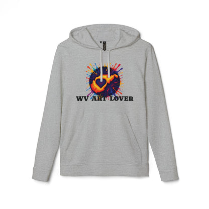 Unisex Addidas Fleece Hoodie | Colorful WV Art Lover-Grey Heather-XS-Nicodemus Studios