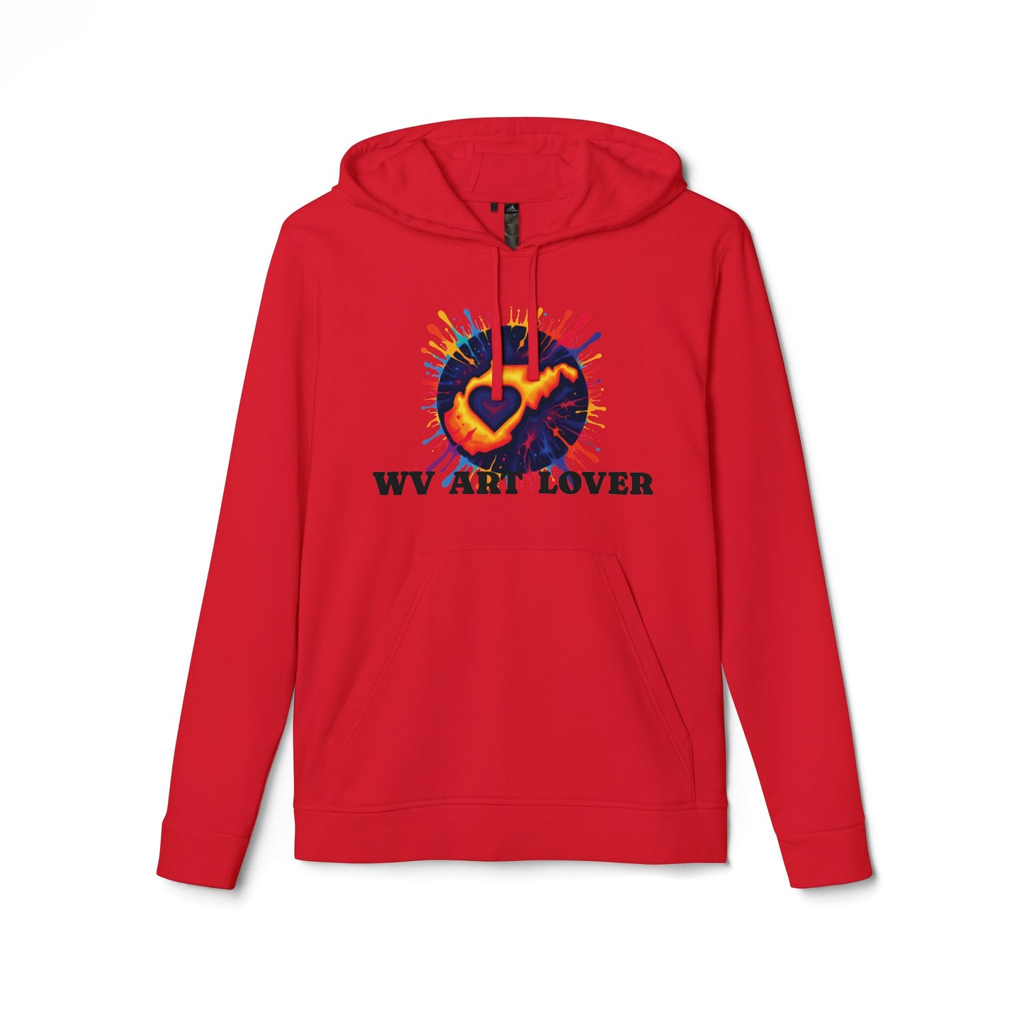 Unisex Addidas Fleece Hoodie | Colorful WV Art Lover-Red-XS-Nicodemus Studios