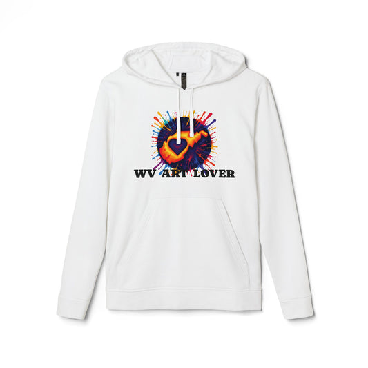 Unisex Addidas Fleece Hoodie | Colorful WV Art Lover-White-XS-Nicodemus Studios