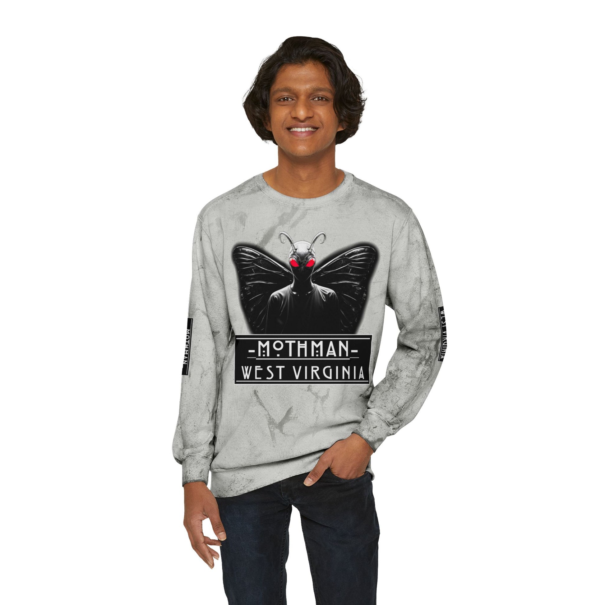 Unisex Color Blast Crewneck Sweatshirt | Mothman-Nicodemus Studios