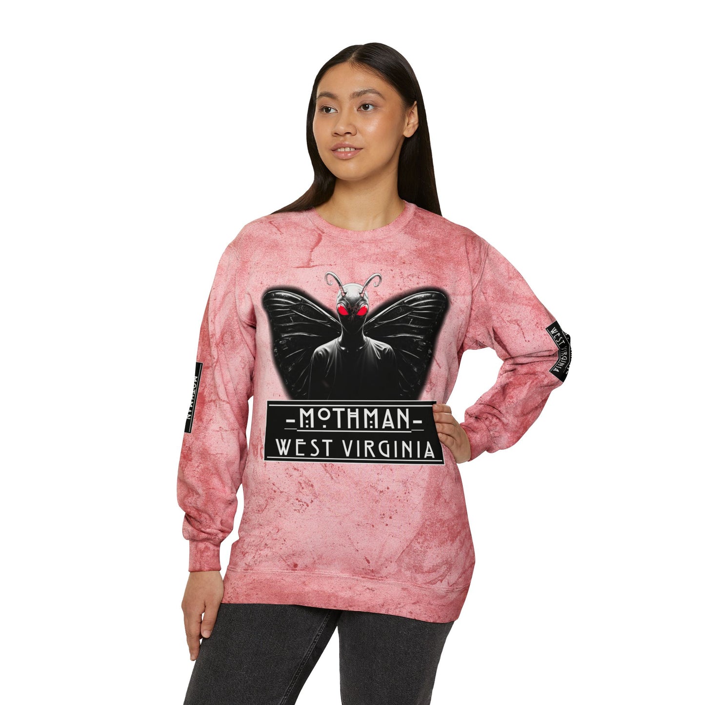 Unisex Color Blast Crewneck Sweatshirt | Mothman-Clay-S-Nicodemus Studios
