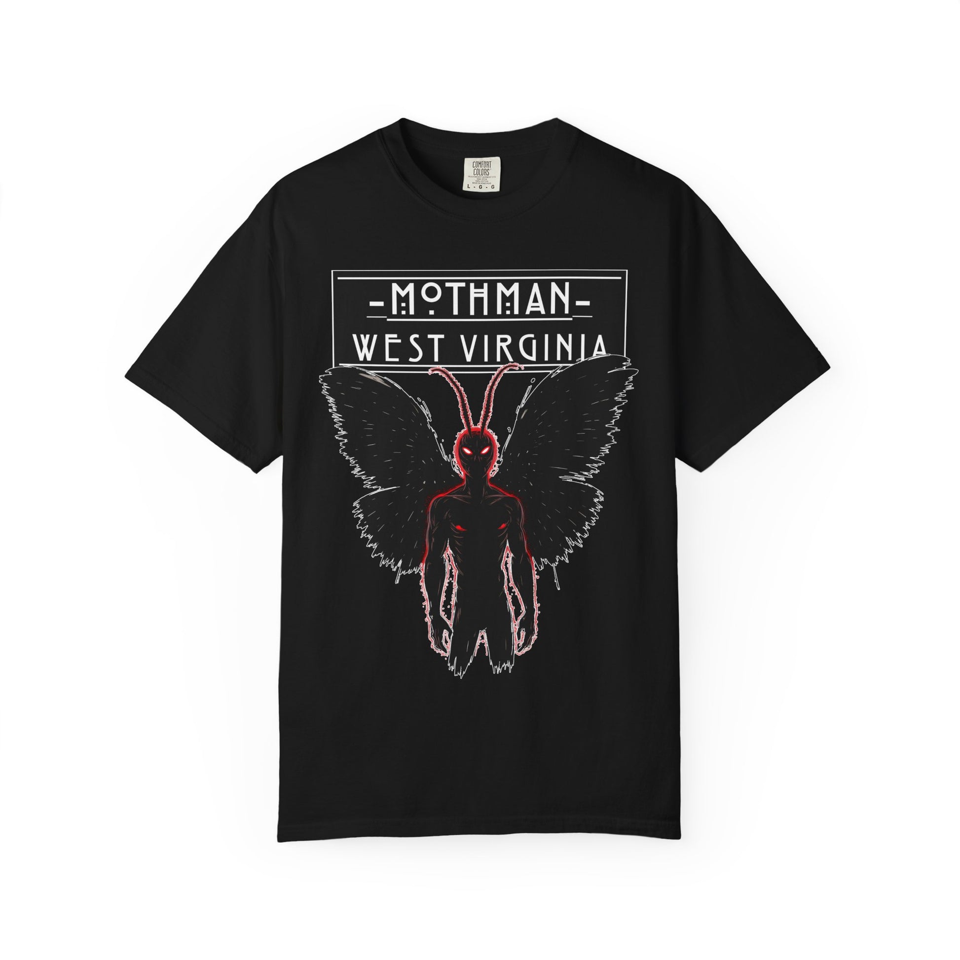 Unisex Garment-Dyed T-shirt | Mothman-Black-S-Nicodemus Studios