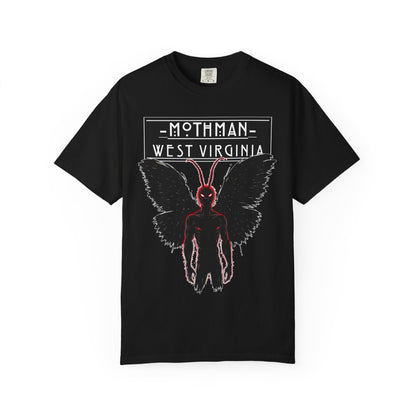 Unisex Garment-Dyed T-shirt | Mothman-Black-S-Nicodemus Studios