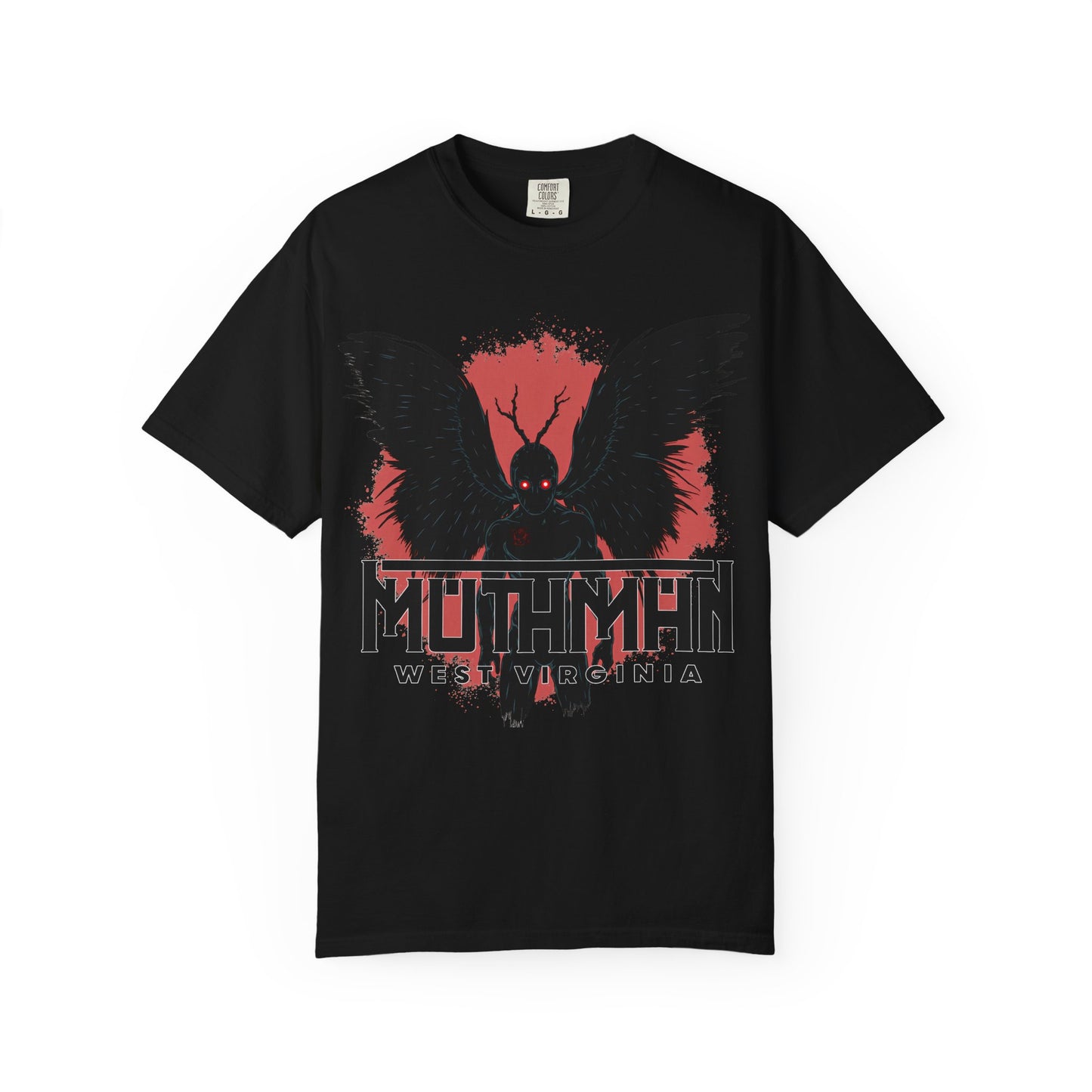 Unisex Garment-Dyed T-shirt | Mothman-Black-S-Nicodemus Studios