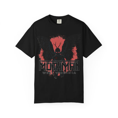Unisex Garment-Dyed T-shirt | Mothman-Black-S-Nicodemus Studios