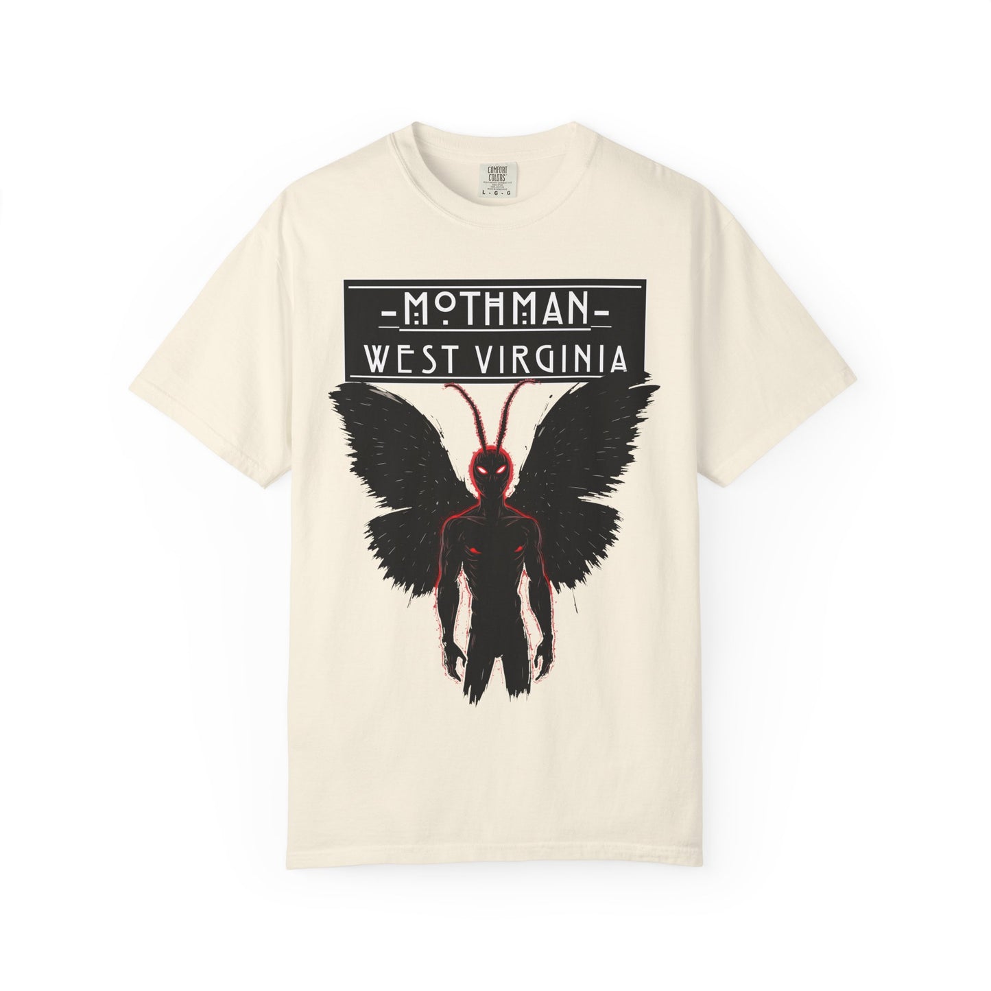 Unisex Garment-Dyed T-shirt | Mothman-Ivory-S-Nicodemus Studios