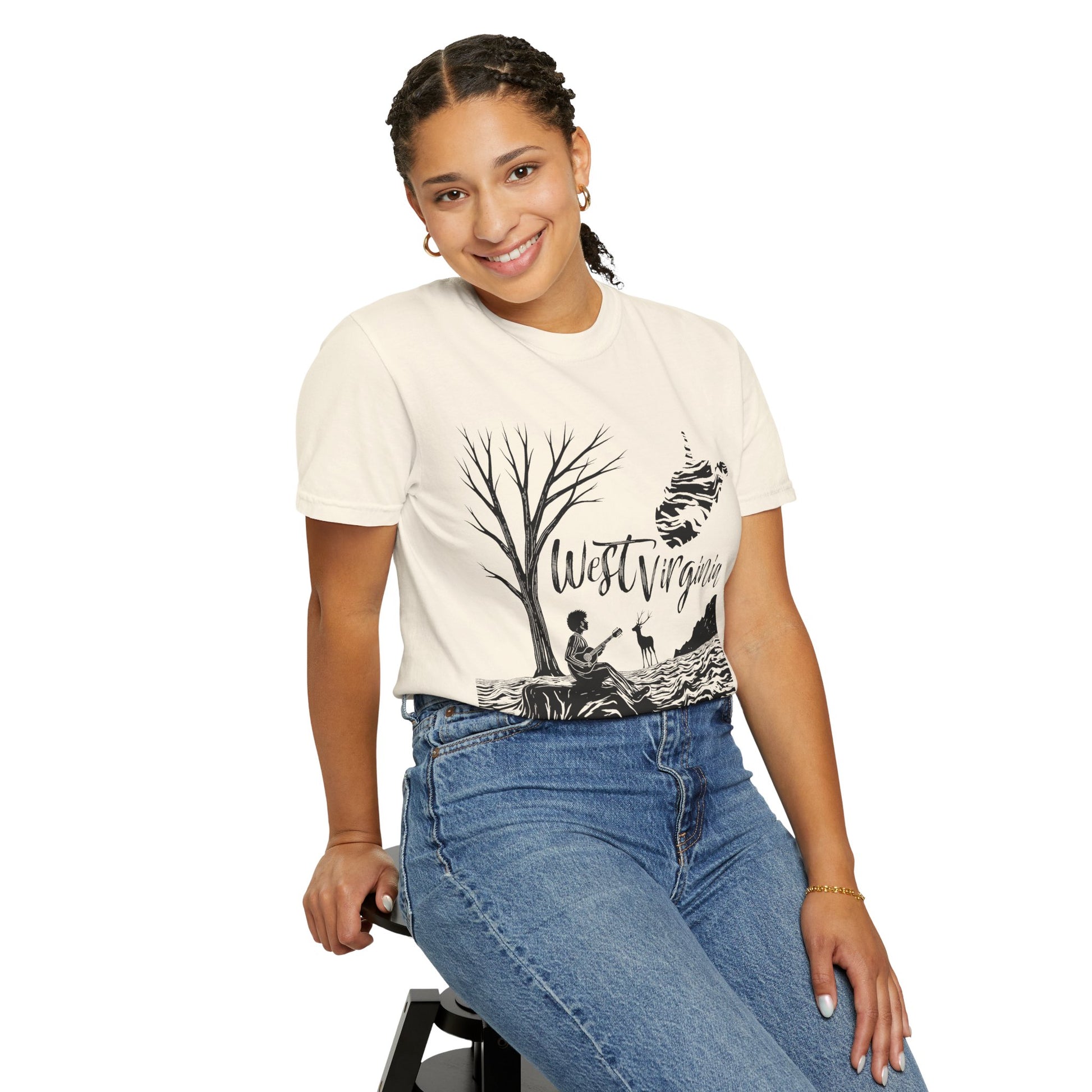Unisex Garment-Dyed T-shirt | West Virginia Nature Scene-Nicodemus Studios