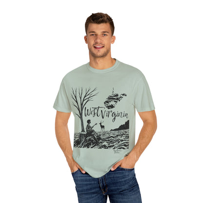 Unisex Garment-Dyed T-shirt | West Virginia Nature Scene-Nicodemus Studios