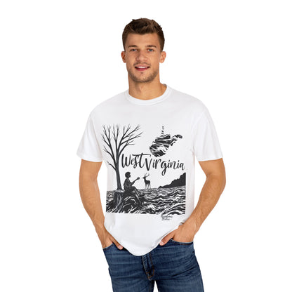 Unisex Garment-Dyed T-shirt | West Virginia Nature Scene-Nicodemus Studios