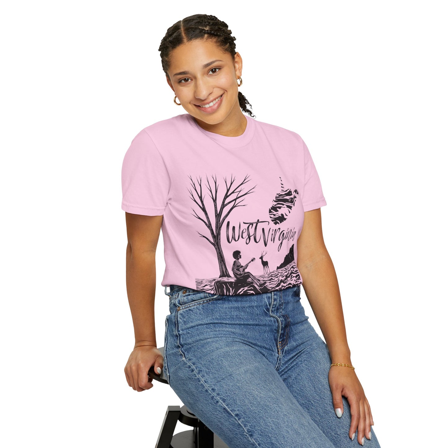 Unisex Garment-Dyed T-shirt | West Virginia Nature Scene-Nicodemus Studios