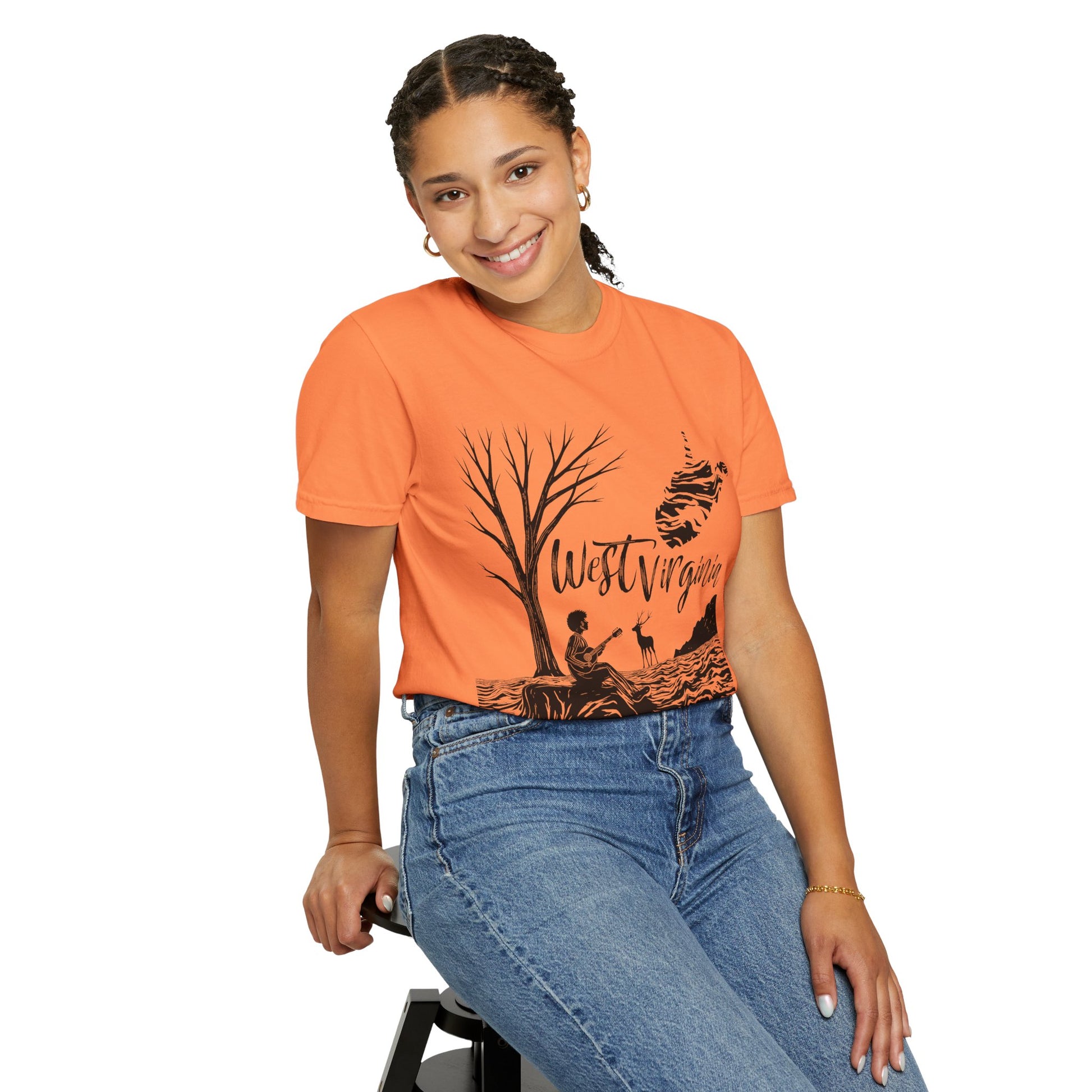 Unisex Garment-Dyed T-shirt | West Virginia Nature Scene-Nicodemus Studios