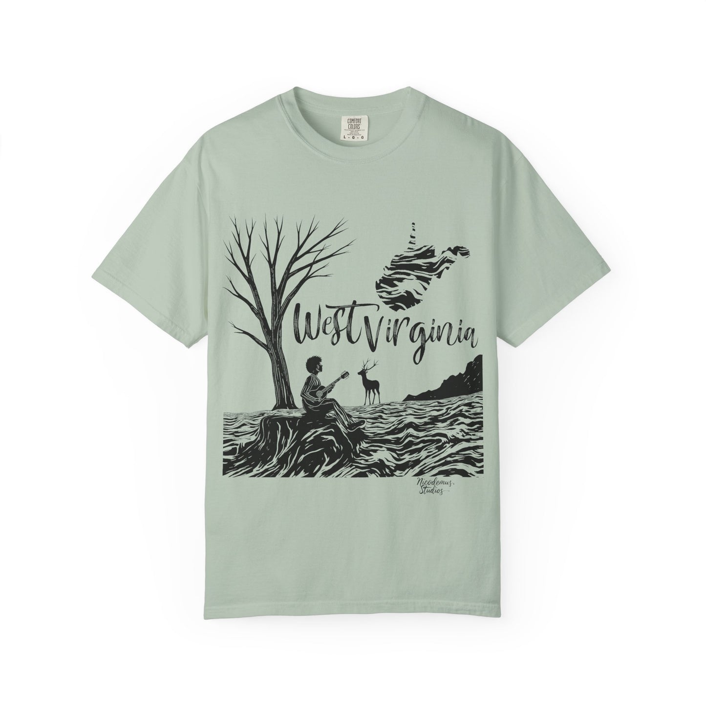 Unisex Garment-Dyed T-shirt | West Virginia Nature Scene-Bay-S-Nicodemus Studios