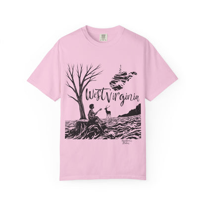 Unisex Garment-Dyed T-shirt | West Virginia Nature Scene-Blossom-S-Nicodemus Studios