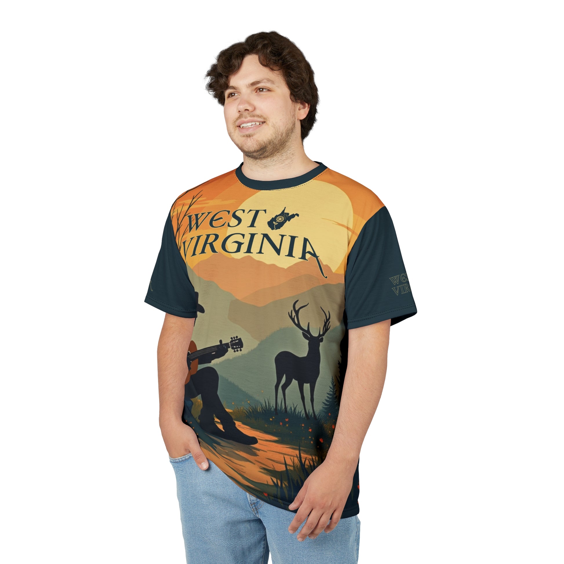 Unisex Graphic Tee Shirt | "Appalachian Guitarist" by Nicodemus Studios-Nicodemus Studios