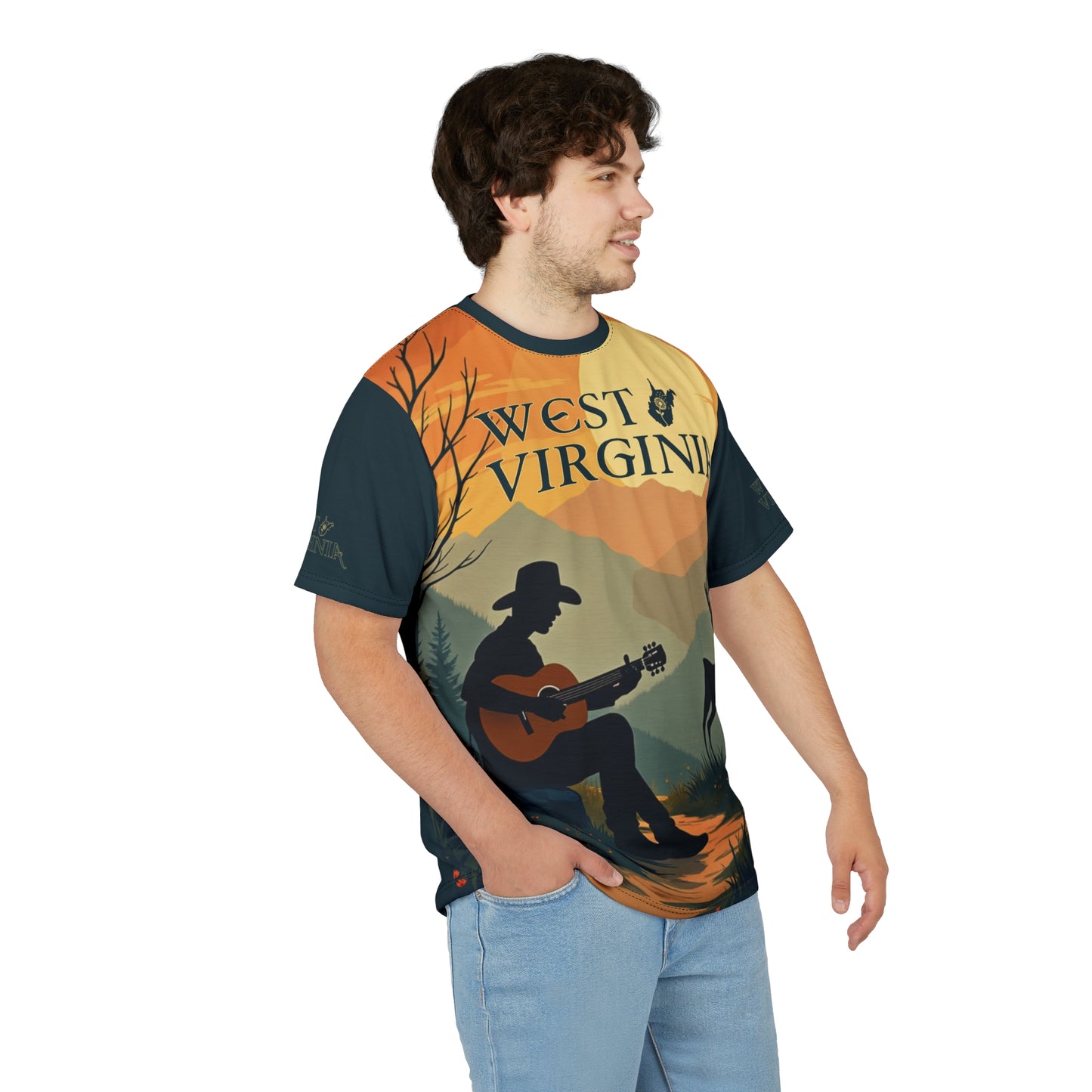 Unisex Graphic Tee Shirt | "Appalachian Guitarist" by Nicodemus Studios-Nicodemus Studios