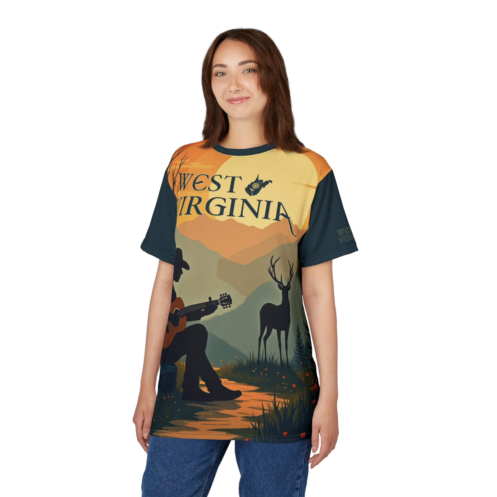 Unisex Graphic Tee Shirt | "Appalachian Guitarist" by Nicodemus Studios-Nicodemus Studios