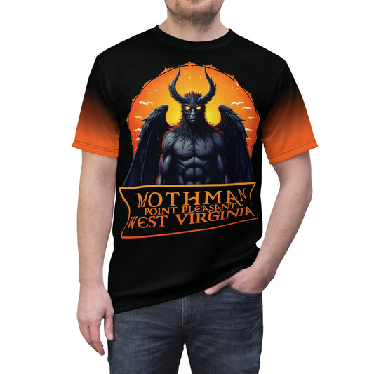 Unisex Graphic Tee Shirt | "Buff Mothman" by Nicodemus Studios-Black stitching-6 oz.-S-Nicodemus Studios