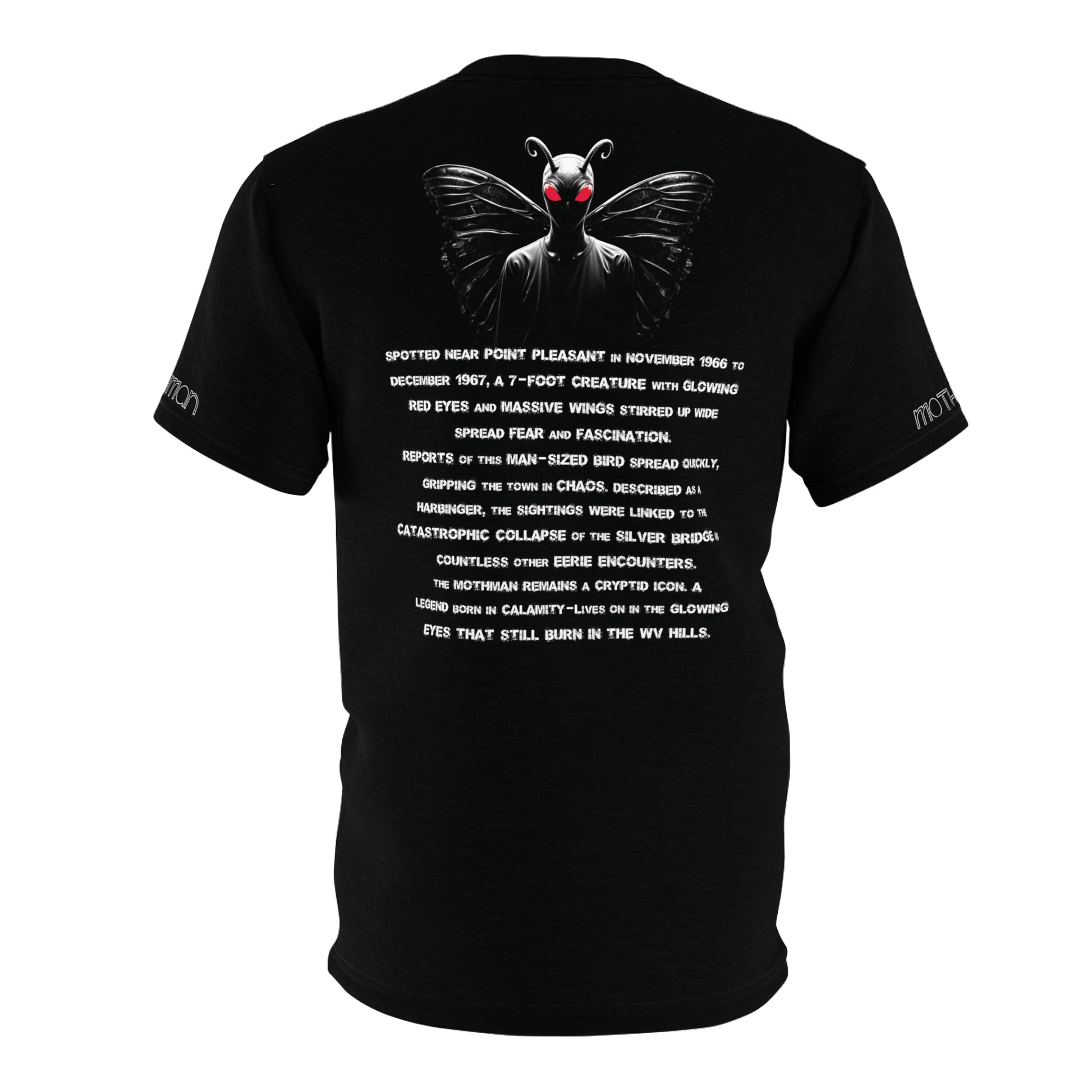 Unisex Graphic Tee Shirt | Mothman Cryptid Legend-Nicodemus Studios