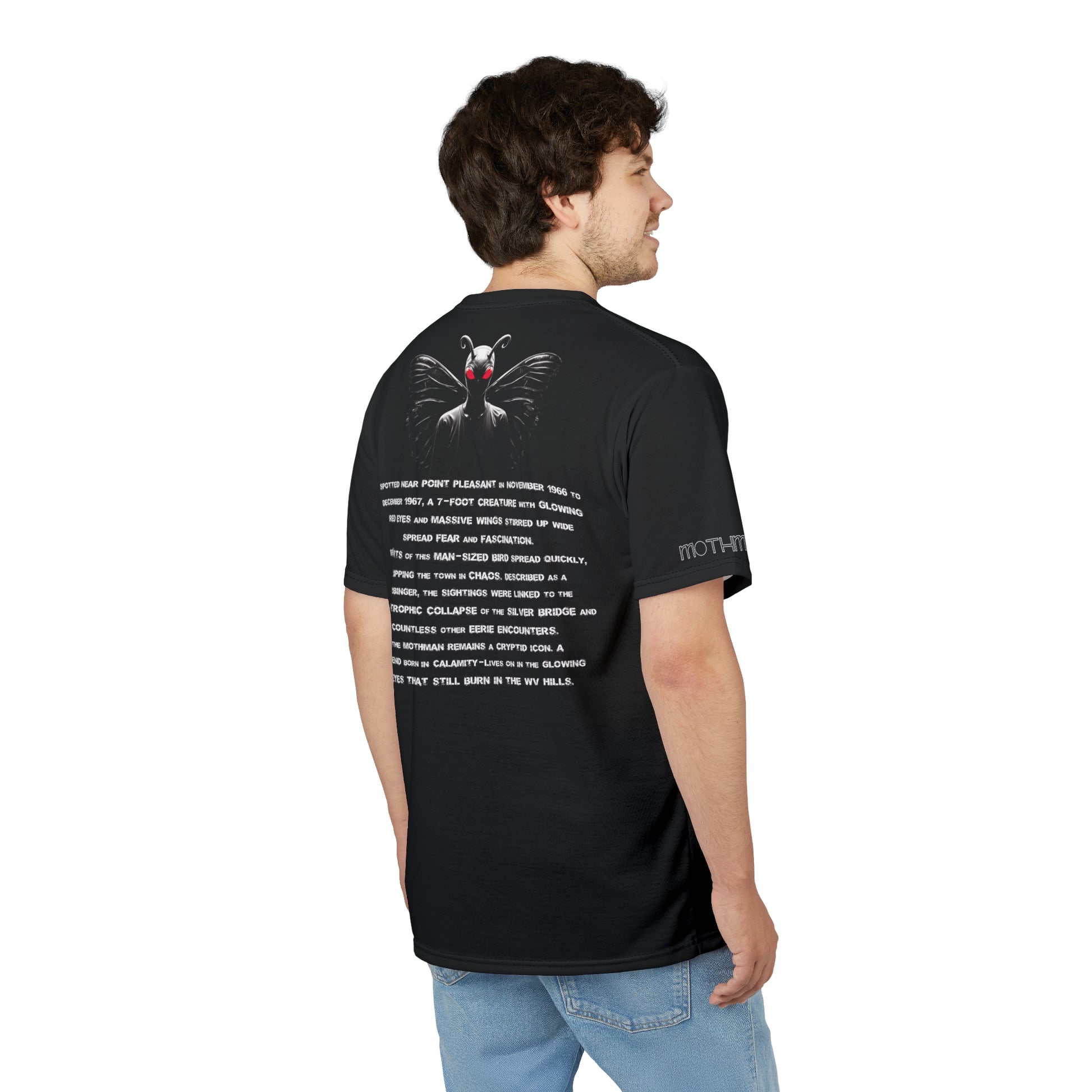 Unisex Graphic Tee Shirt | Mothman Cryptid Legend-Nicodemus Studios