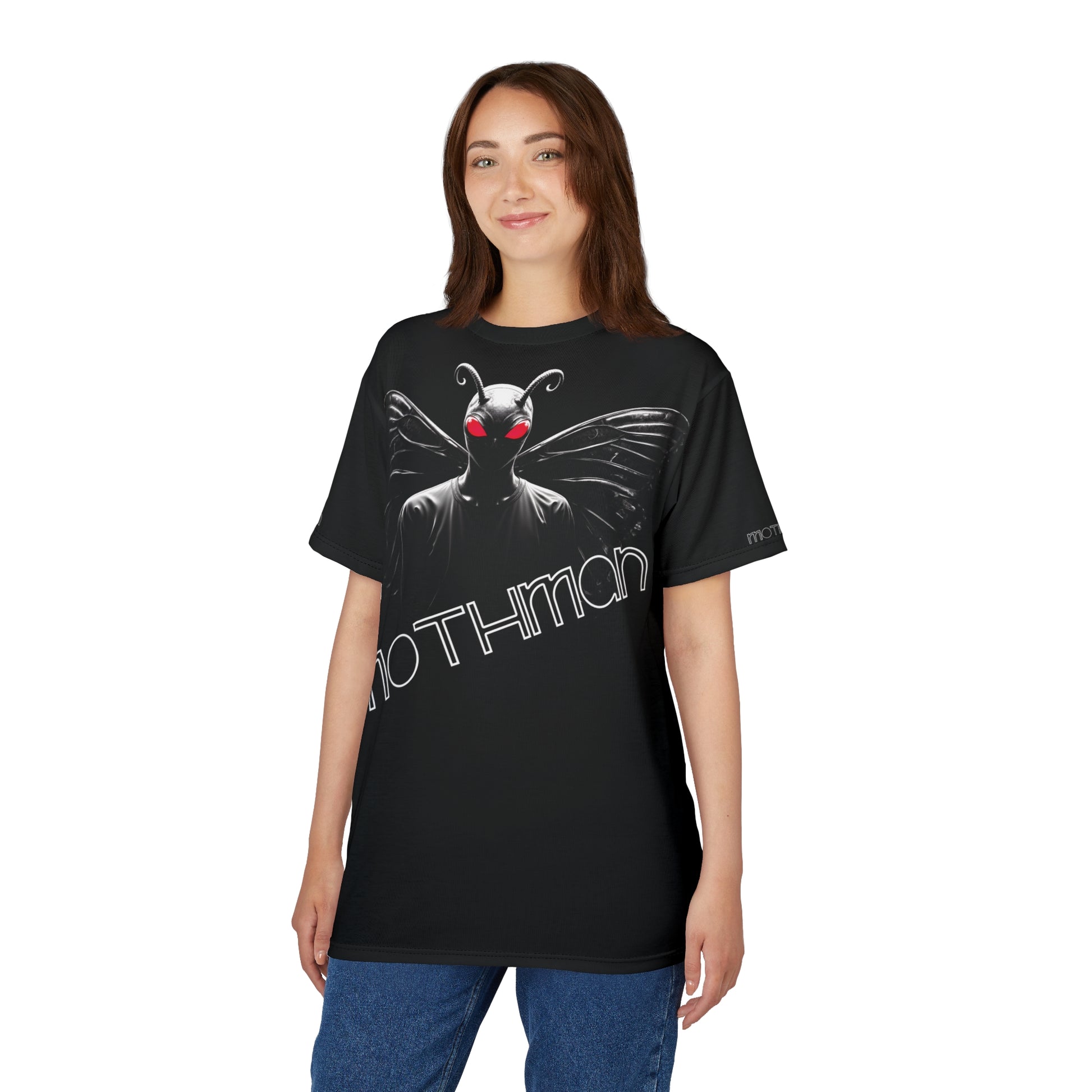 Unisex Graphic Tee Shirt | Mothman Cryptid Legend-Nicodemus Studios
