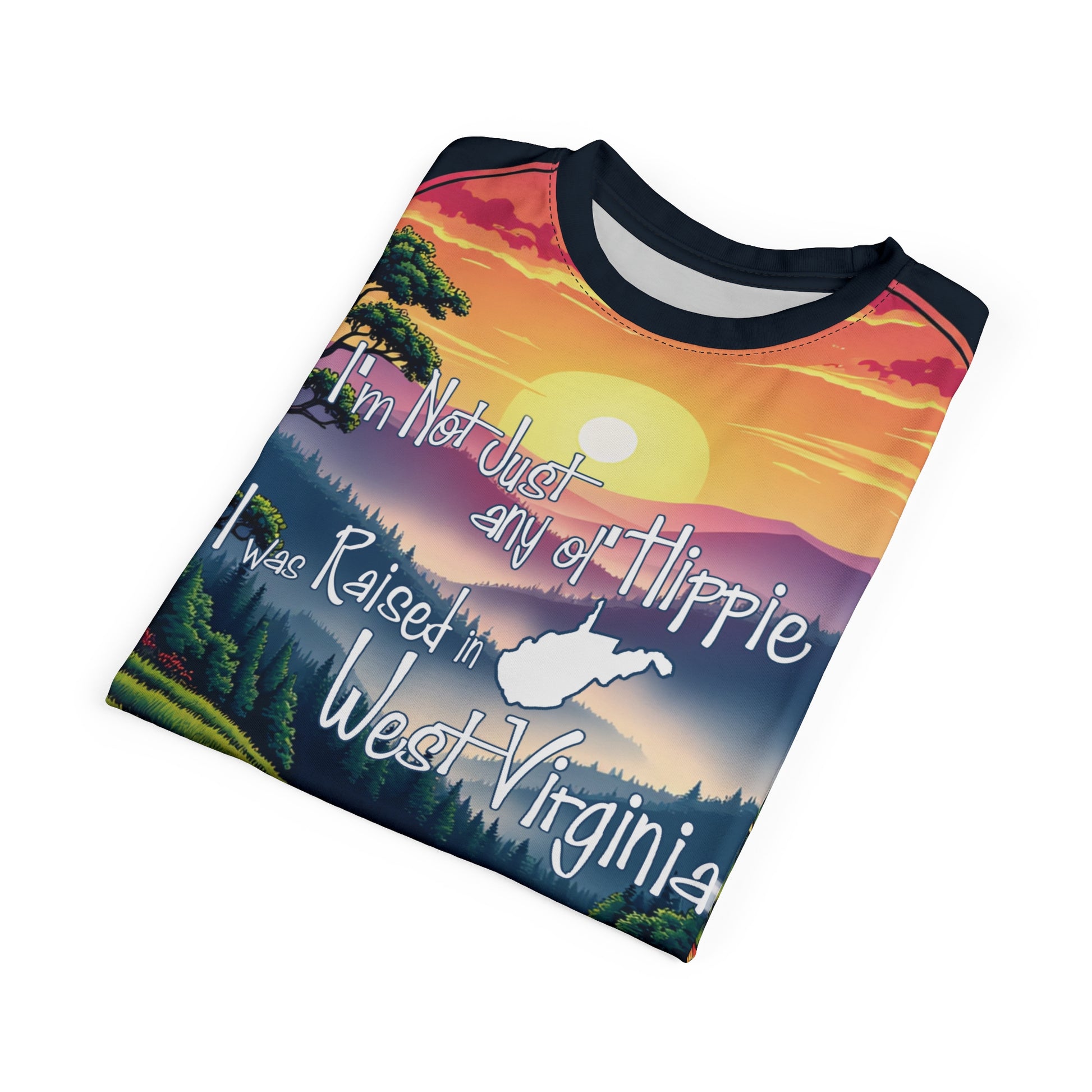 Unisex Graphic Tee Shirt | "Not Just Any Ol' Hippie West Virginia" by Nicodemus Studios-Nicodemus Studios