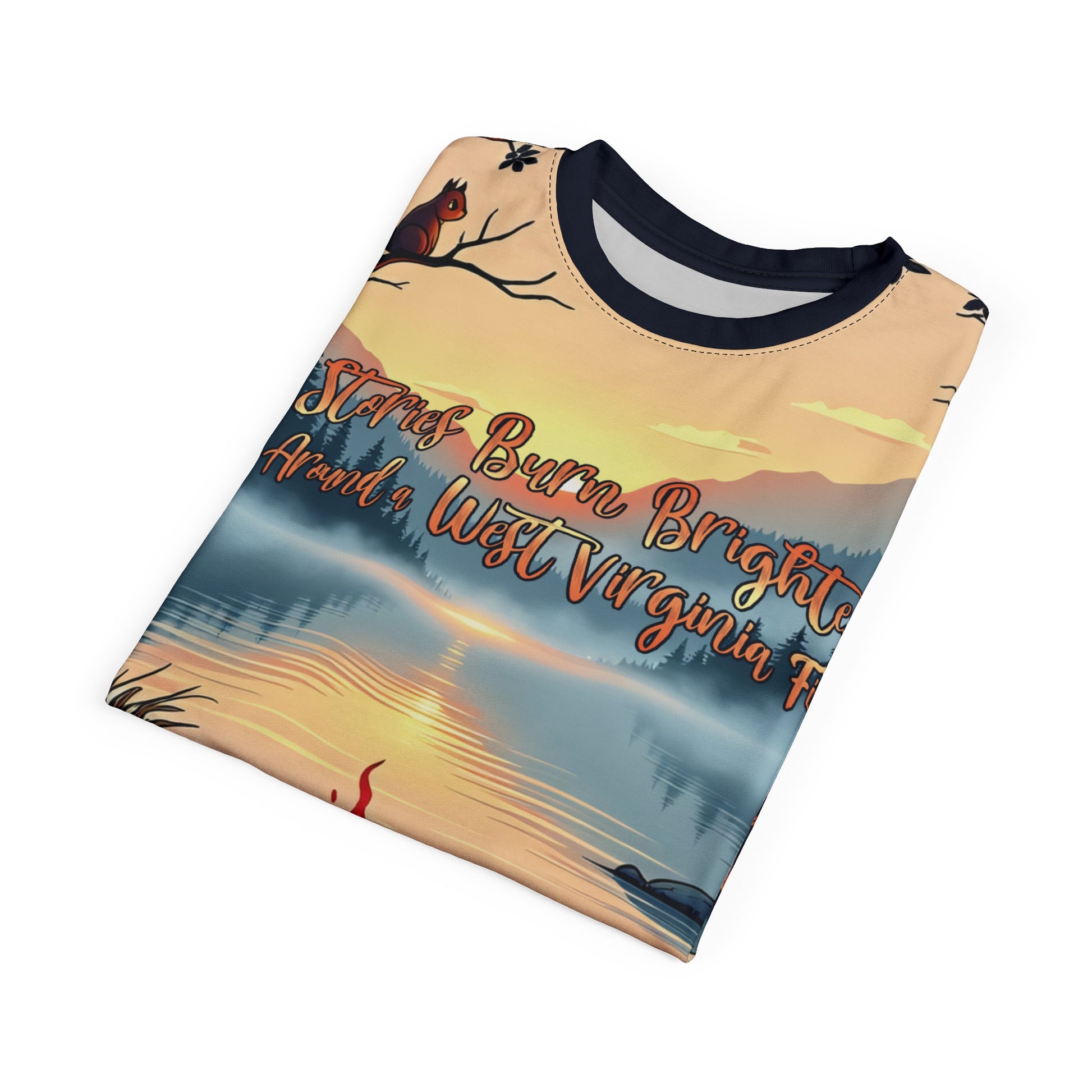Unisex Graphic Tee Shirt | "Stories Burn Brighter Around a West Virginia Fire" by Nicodemus Studios-Nicodemus Studios