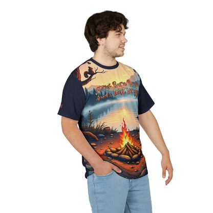 Unisex Graphic Tee Shirt | "Stories Burn Brighter Around a West Virginia Fire" by Nicodemus Studios-Nicodemus Studios
