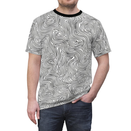 Unisex Graphic Tee Shirt | "Topographical"-Black stitching-6 oz.-S-Nicodemus Studios